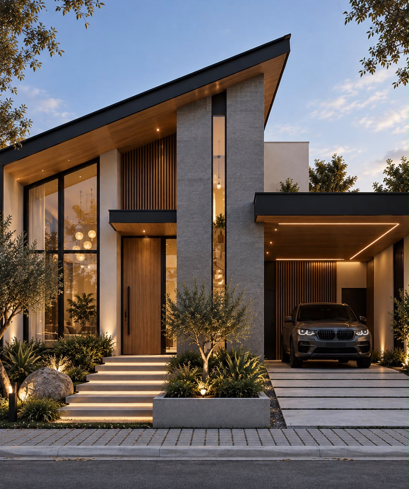 Seamless indoor-outdoor living space with large openings and natural flow